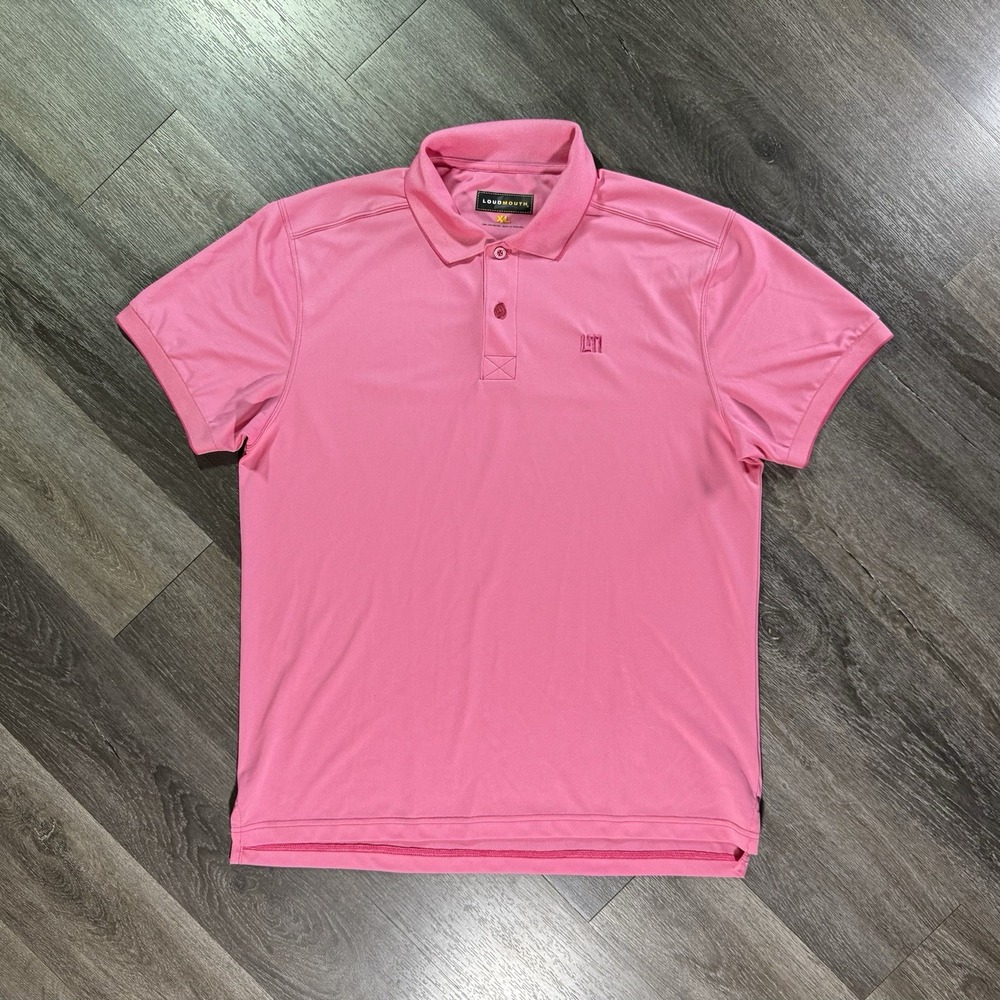 Loudmouth Golf Polo Shirt Mens XL Pink Performance Logo